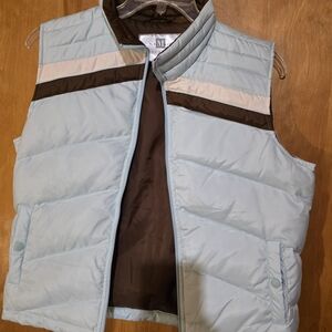 Maurices Light Blue and Brown Puffer Vest